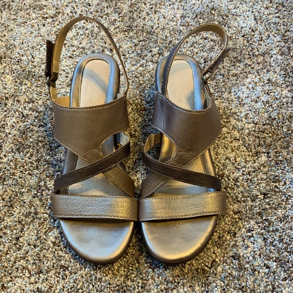 Naturalizer Shoes Naturalizer Bronze Heeled Sandals Poshmark